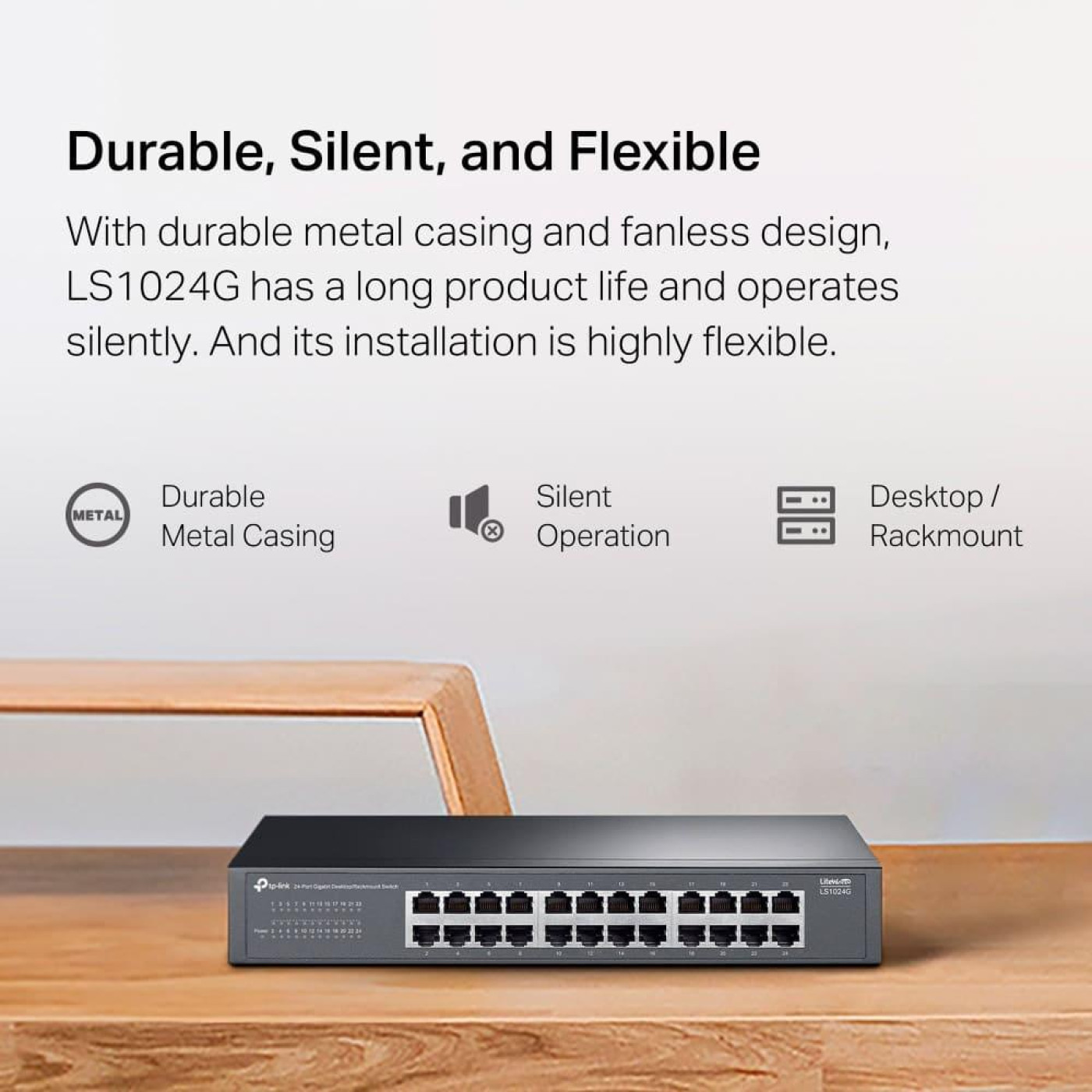 Комутатор TP-Link 24-портовий гігабітний настільний/стійковий (LS1024G)