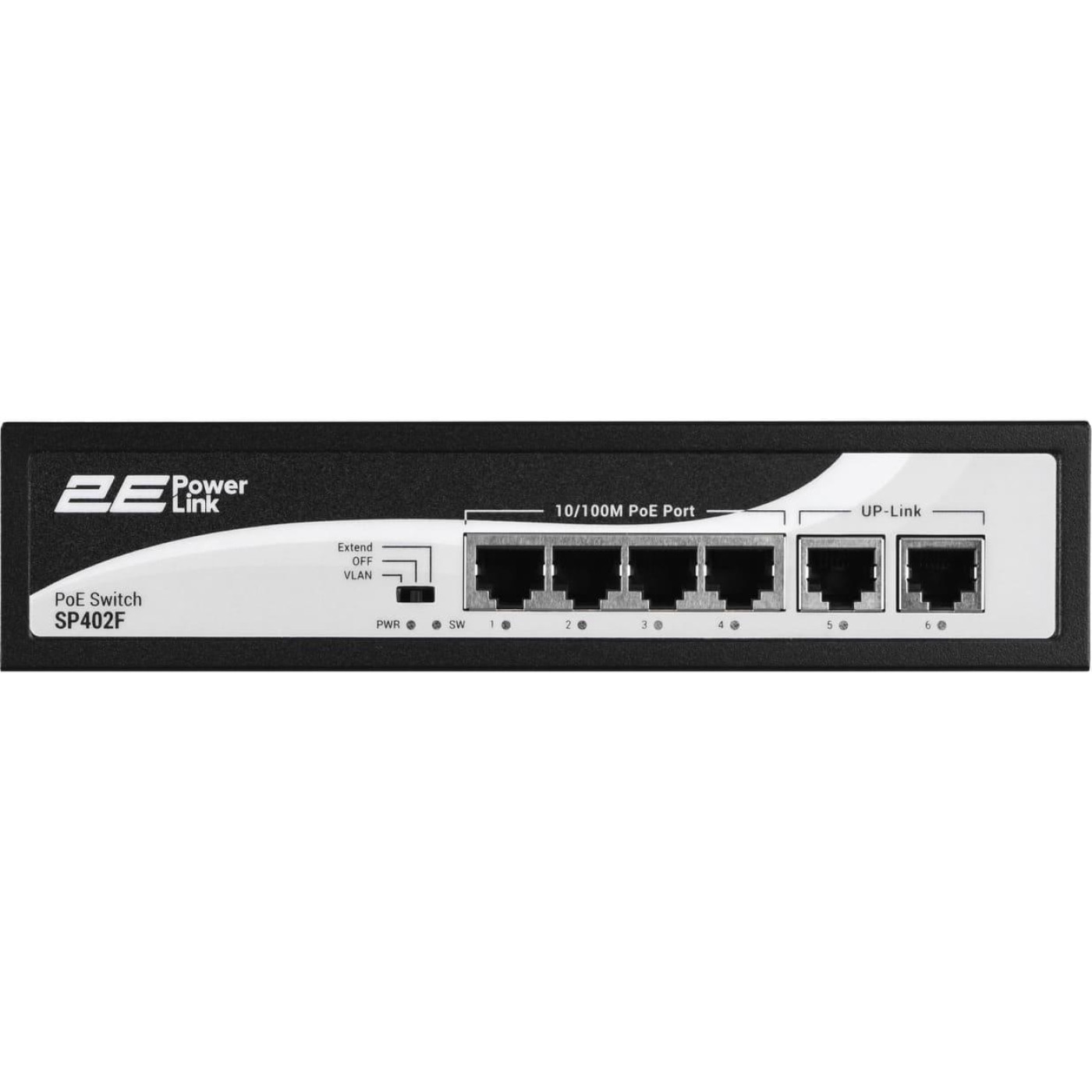 Комутатор 2E PowerLink SP402F 4xFE PoE+, 2xFE Uplink, 55Вт