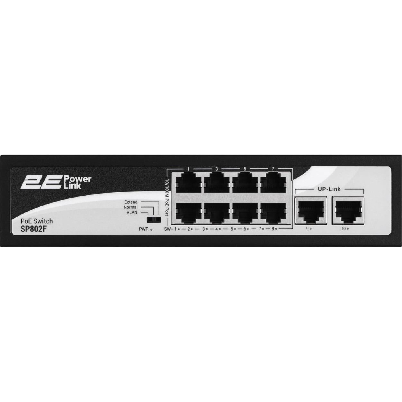 Коммутатор 2E Network active 2E PowerLink SP802F 8xFE PoE+, 2xFE Uplink, 96Вт (2E-SP802F-2)