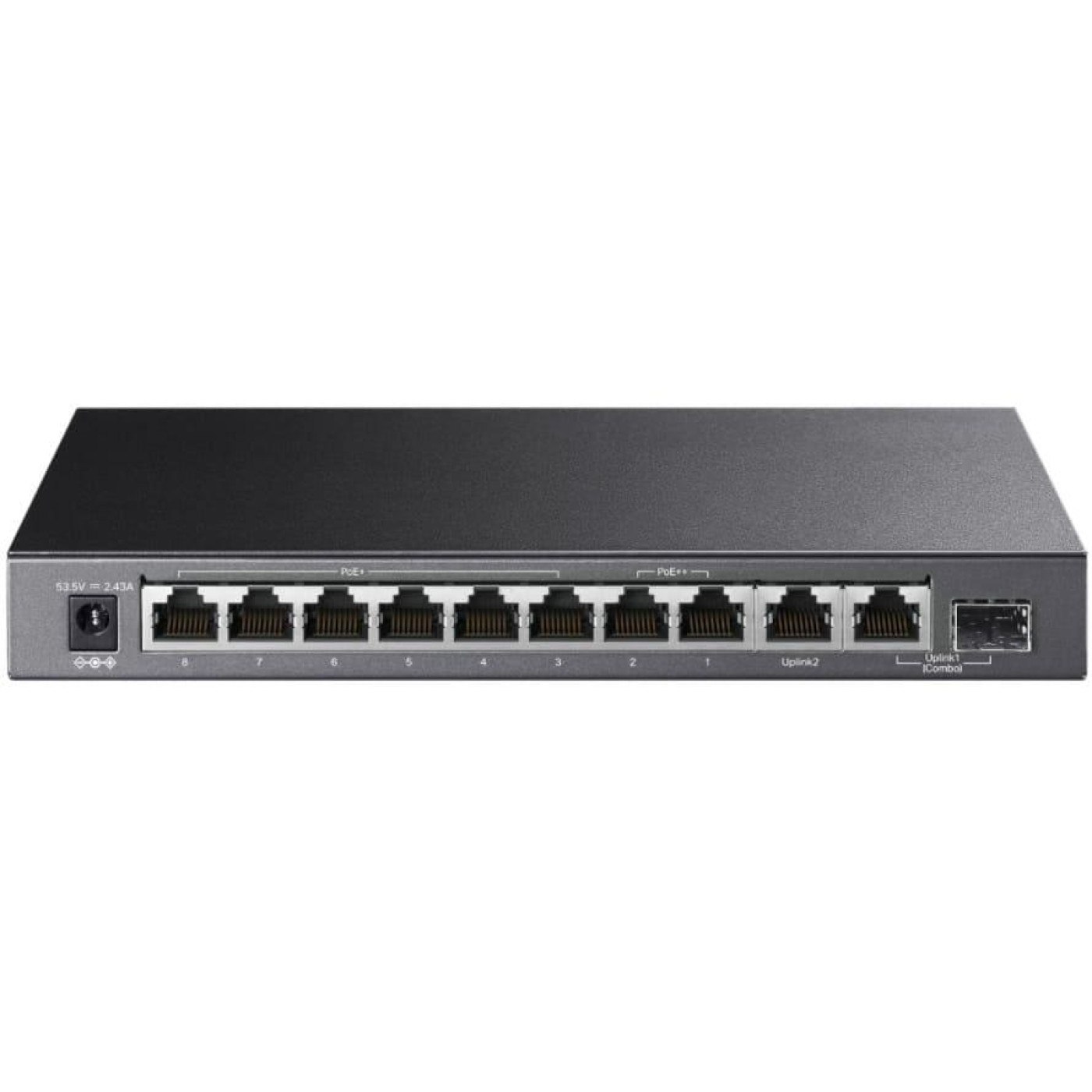 Комутатор TP-Link 10-портовий гігабітний настільний з 6 портами PoE+ та 2 портами PoE++ (TL-SG1210PP)