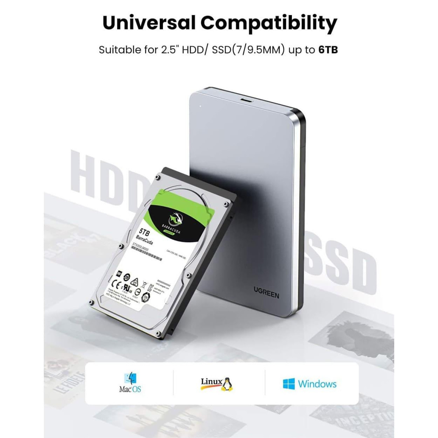 Зовнішня кишеня Ugreen 2.5-Inch SATA External Hard Drive Enclosure (UGR-70498)