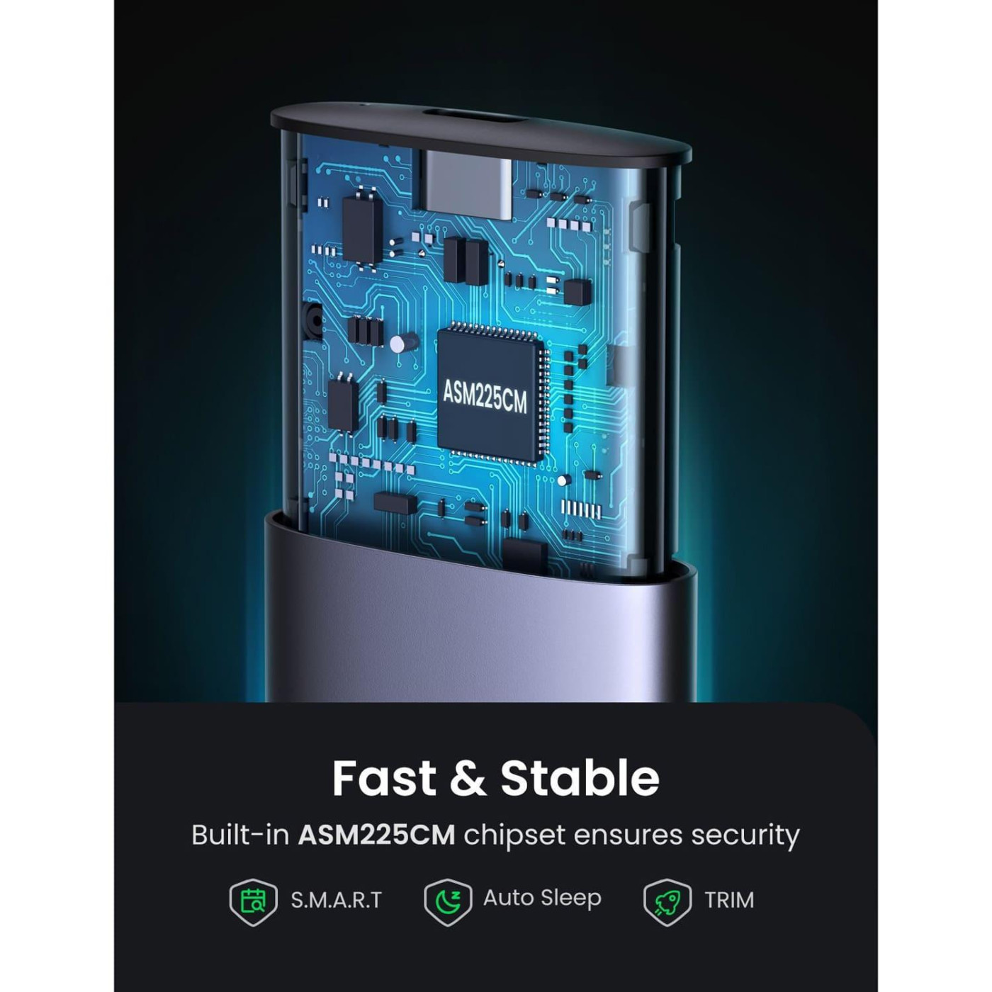 Зовнішня кишеня Ugreen USB-C Female to M.2 M-Key 10G Enclosure C TO C Cable 50cm (UGR-10902)