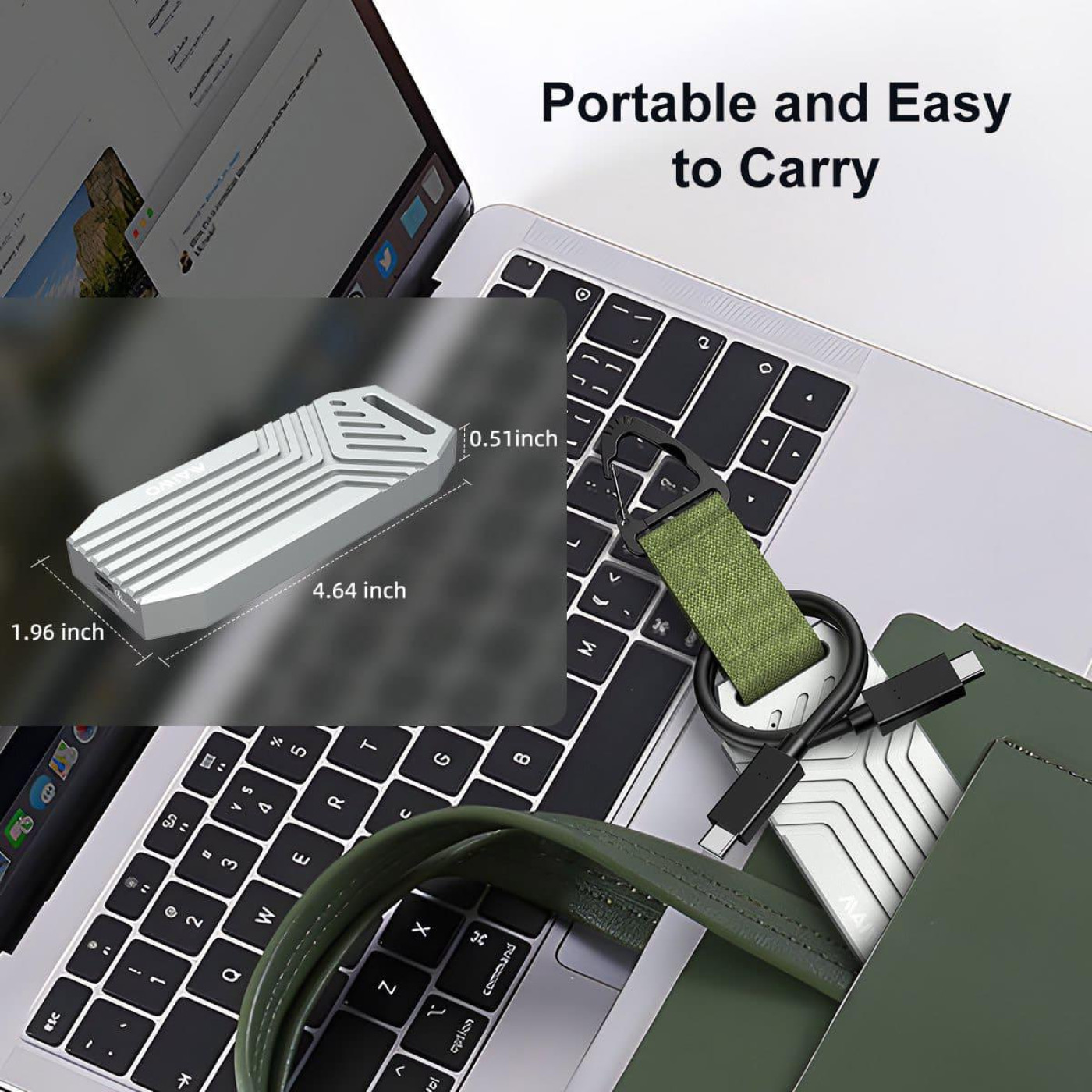 Внешний карман Maiwo M.2 SSD NVMe 2280 ч-з USB4.0 Type-C 40Gbps (K1695)