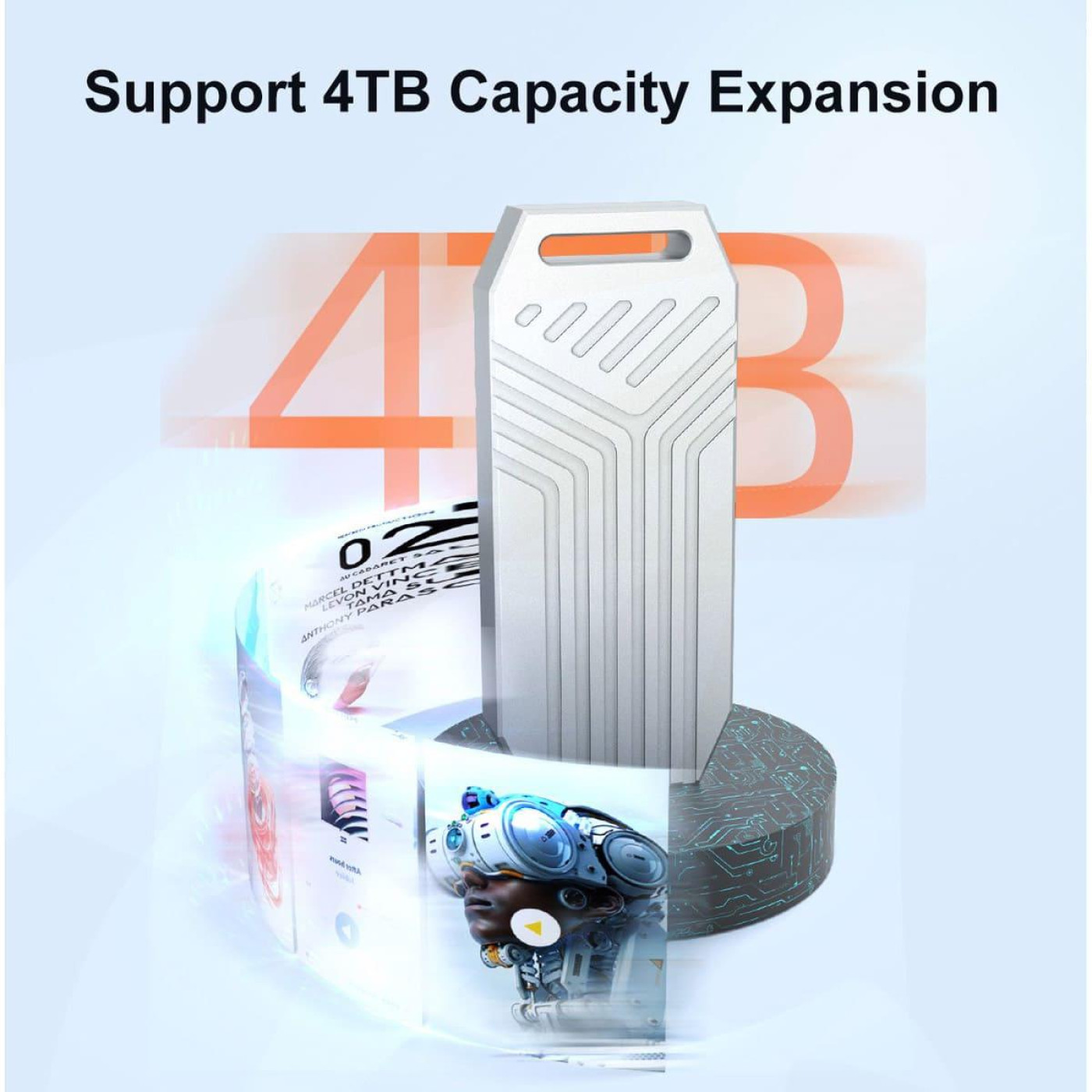 Внешний карман Maiwo M.2 SSD NVMe 2280 ч-з USB4.0 Type-C 40Gbps (K1695)