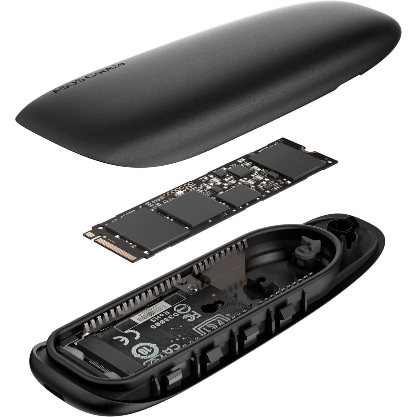 Внешний карман ASUS для SSD COBBLE/BLK/G/AS/ESD-A1A/BLK/G/ PCIe NVMe M.2 2230/2242/2260/2280 USB Type-C 3.2 Gen 2x1 (90DD02R0-M09000)