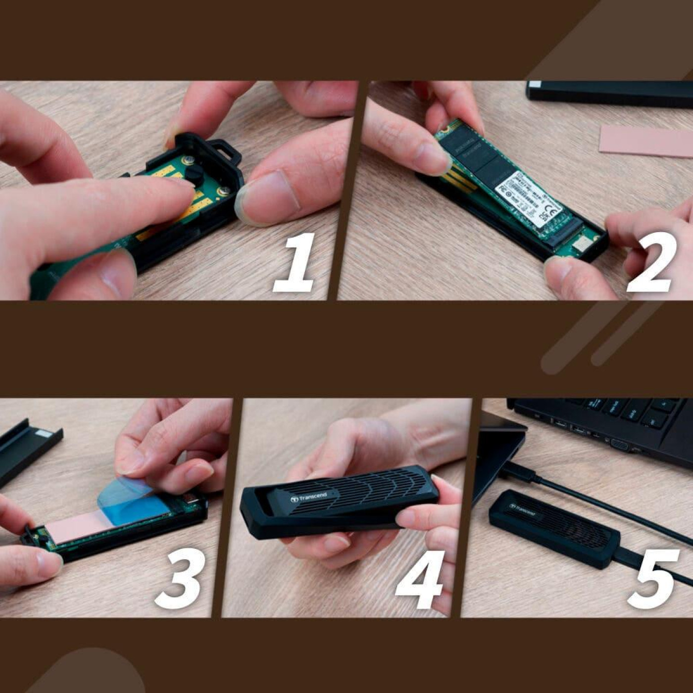 Внешний карман Transcend TS-CM10G M.2 PCIe/SATA SSD Enclosure Kit (FFMSTR02158)