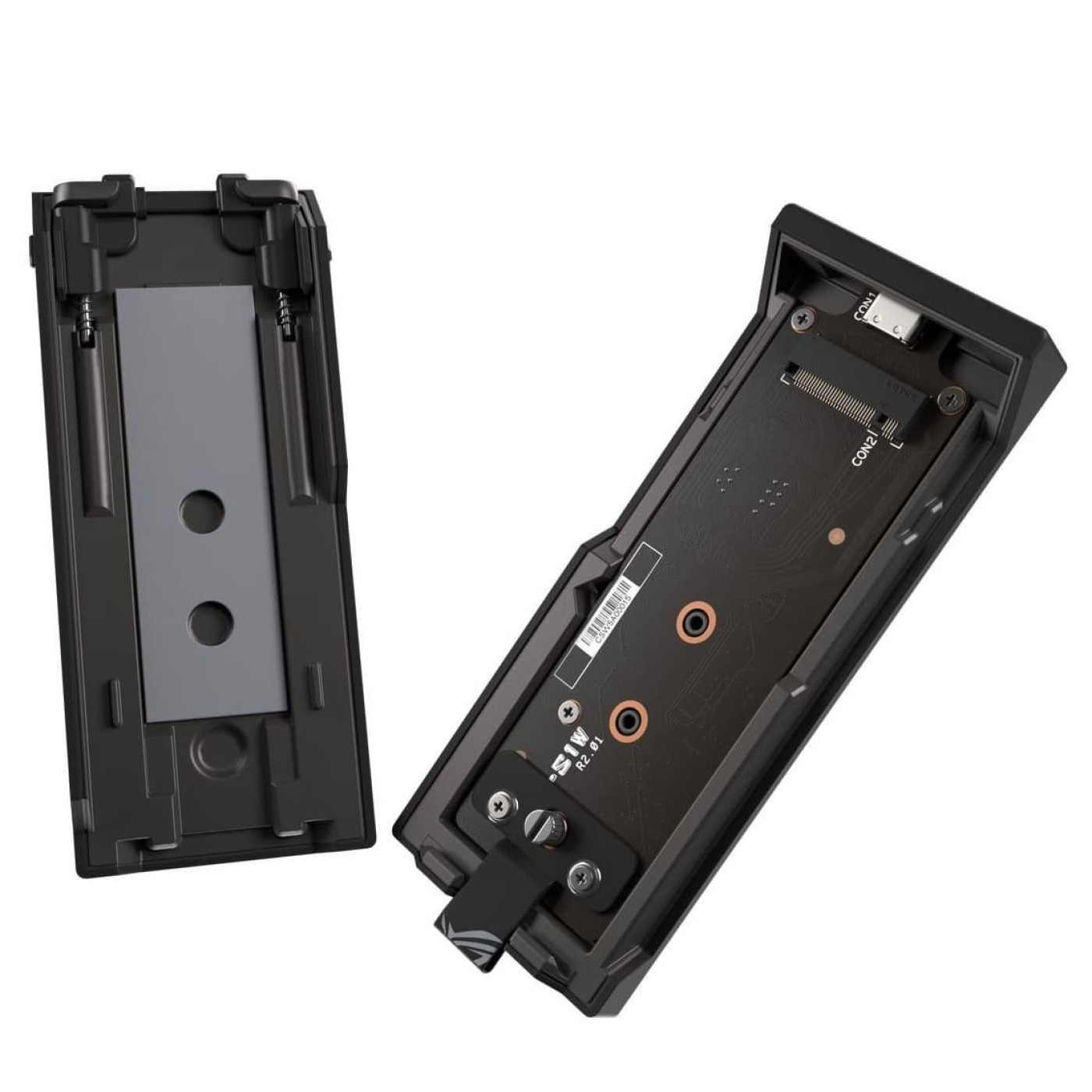 Портативний корпус ASUS для SSD ROG STRIX AIOLOS PCIe NVMe M.2 2230/2242/2260/2280 USB Type-C 3.2 Gen 2x2 ARGB чорний