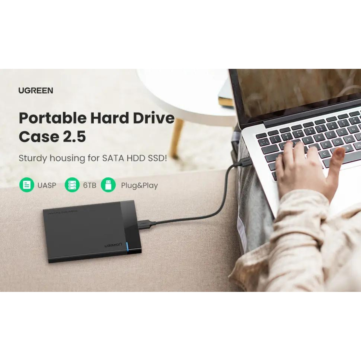 Зовнішня кишеня Ugreen US221 2.5 Inch Hard Drive Box (UGR-30848)