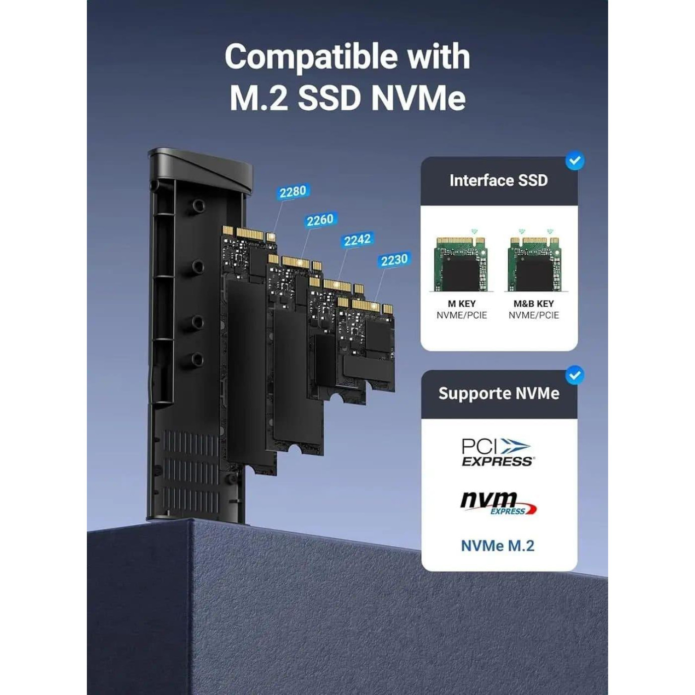 Внешний карман Ugreen CM767 USB 3.2 Gen 2 M.2 NVMe 10 Гбит/с (35267)