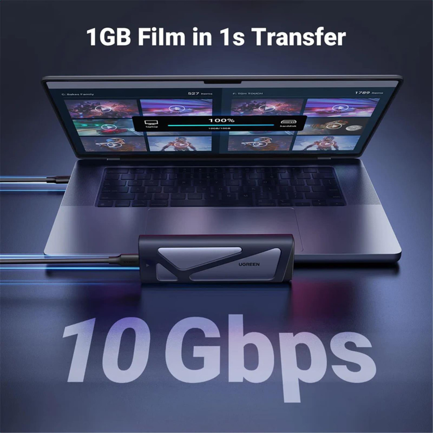 Внешний карман Ugreen CM767 USB 3.2 Gen 2 NVMe/SATA 10 Гбит/с (15813)