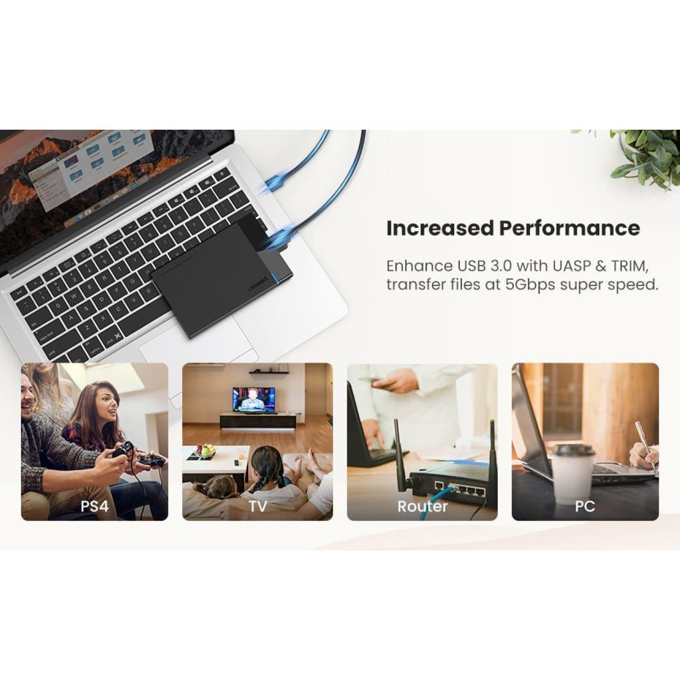 Внешний карман Ugreen SSD M.2 для SATA HDD (30848)