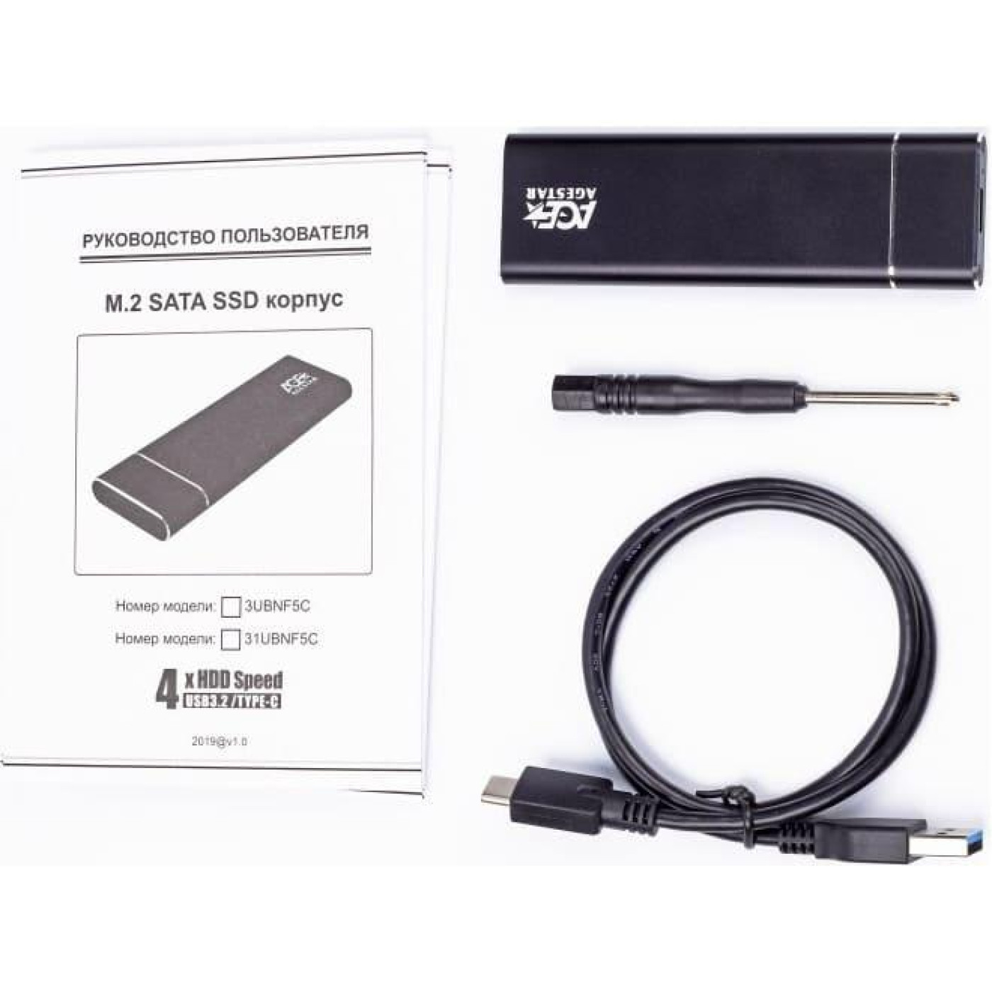 Зовнішня кишеня AgeStar M2 NGFF black (3UBNF5C (Black))