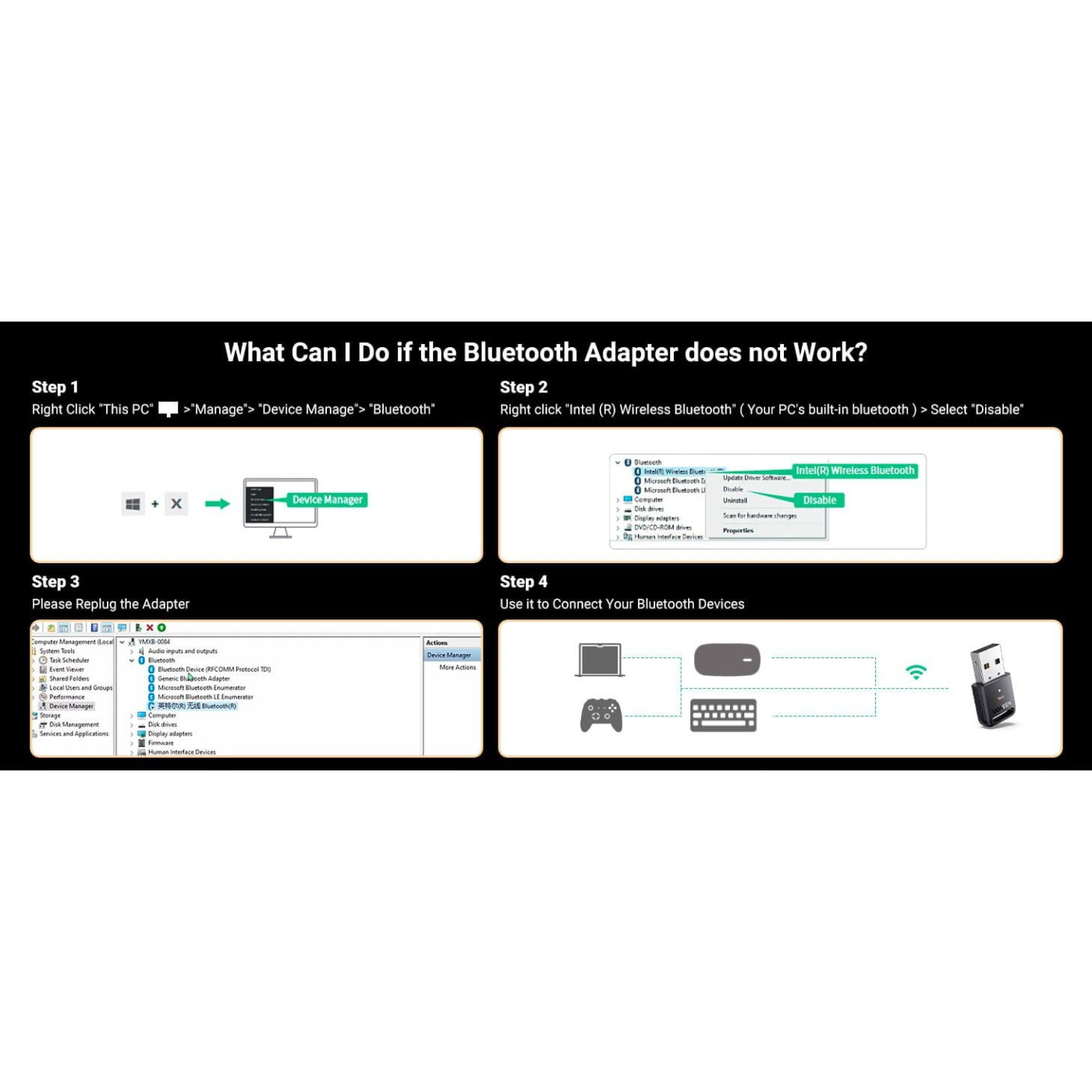 Bluetooth-адаптер Ugreen Bluetooth Adapter (35058)