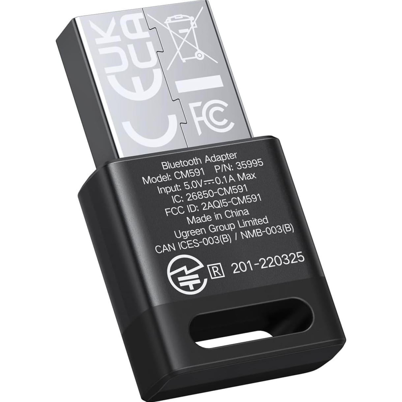 Bluetooth-адаптер Ugreen Bluetooth 5.3 USB CM591 Black (35995)