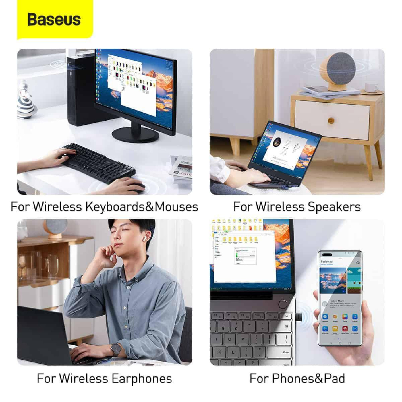 Bluetooth-адаптер Baseus Bluetooth Wireless Adapter BA04 Black (ZJBA000001)
