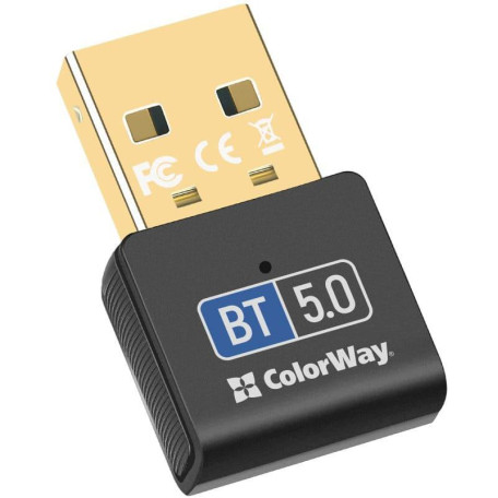 Bluetooth-адаптер ColorWay Bluetooth v5.0 USB, чорний (CW-AD-BT50)