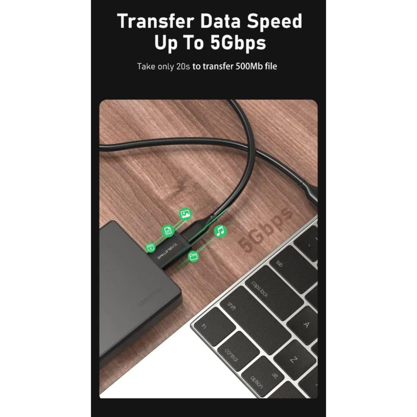 Переходник Cabletime OTG USB 3.0 Type-A (M) - USB Type-C (F) (CP73B) (CA913701)