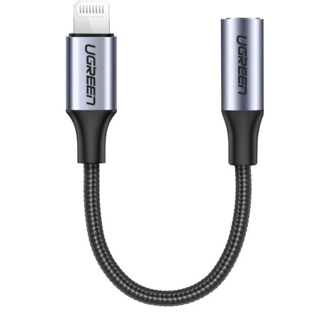 Перехідник Ugreen Lightning to 3.5mm 10cm Headphone Jack Adapter Model US211 gray (30756)