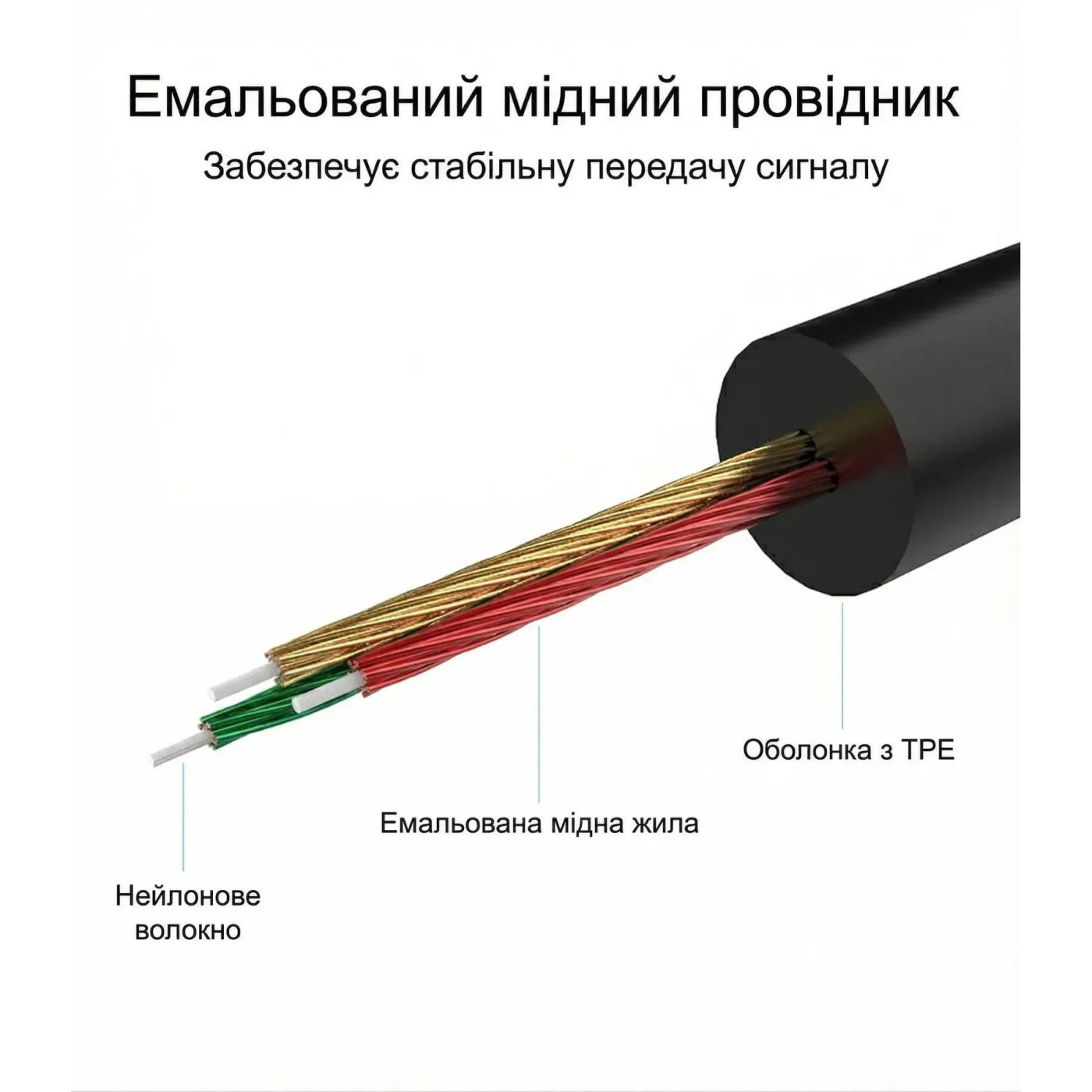 Переходник Vention Audio Type-C M -> 2RCA F 1,5м чорний (BGDBG)