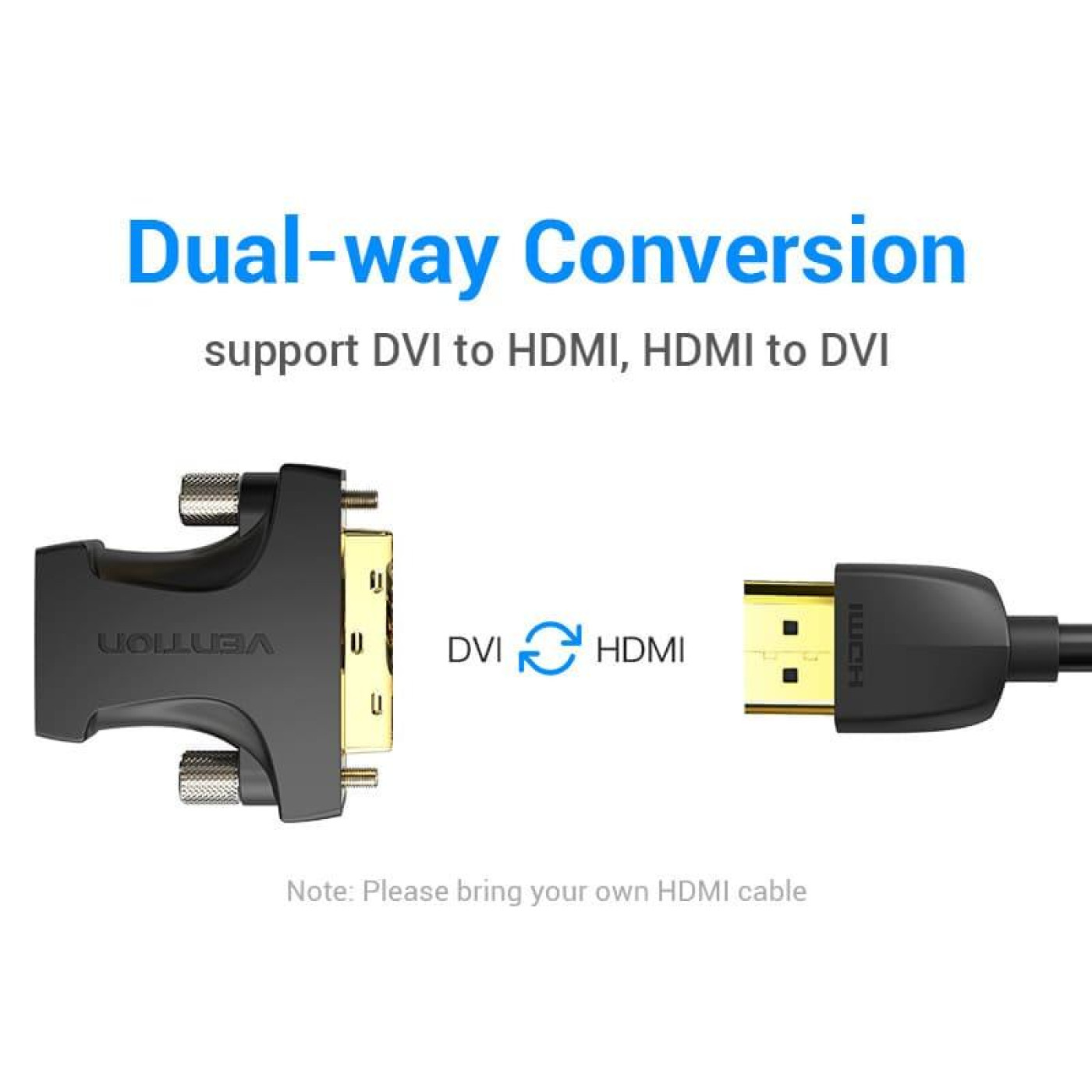 Переходник Vention HDMI - DVI (M/F), Black (AILB0)