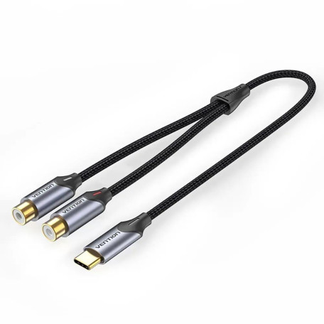 Перехідник Vention Audio Type-C М -> 2RCA F 0,5м чорний (BGVHD)
