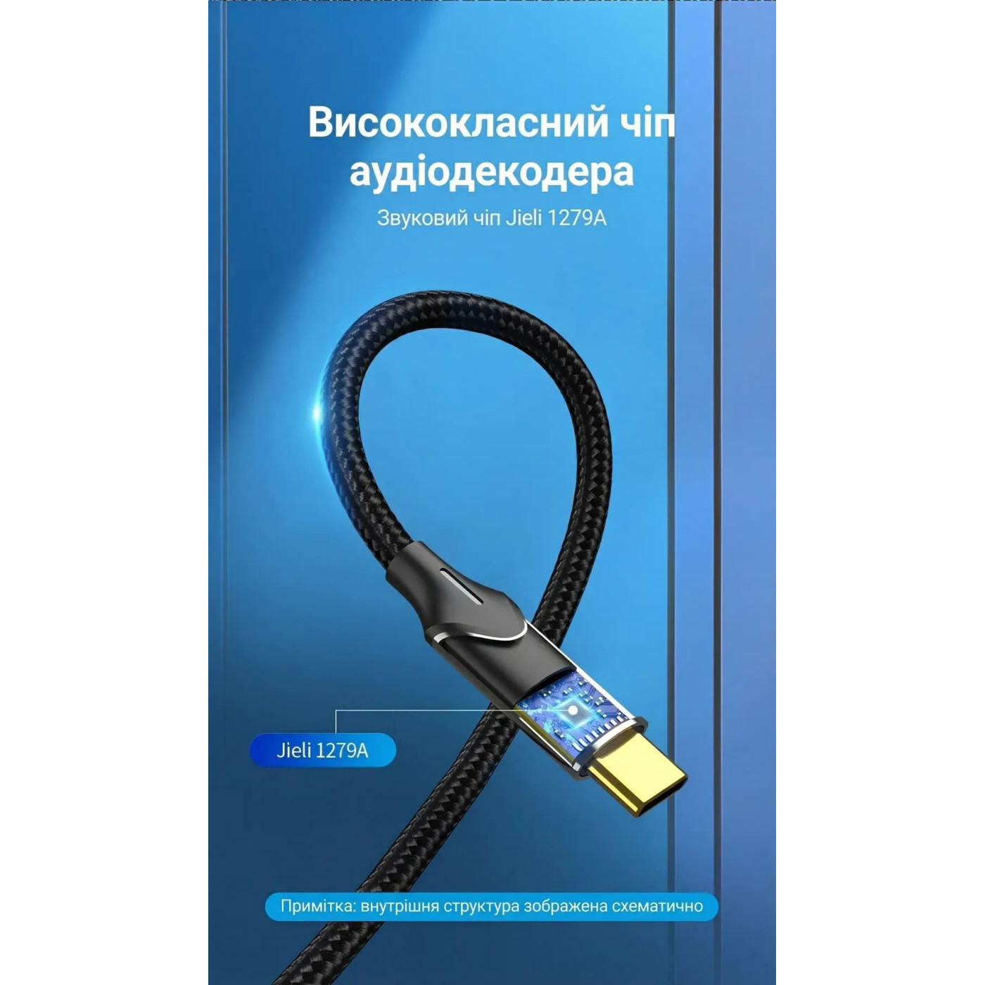 Переходник Vention Audio Type-C М -> 2RCA F 0,5м чорний (BGVHD)