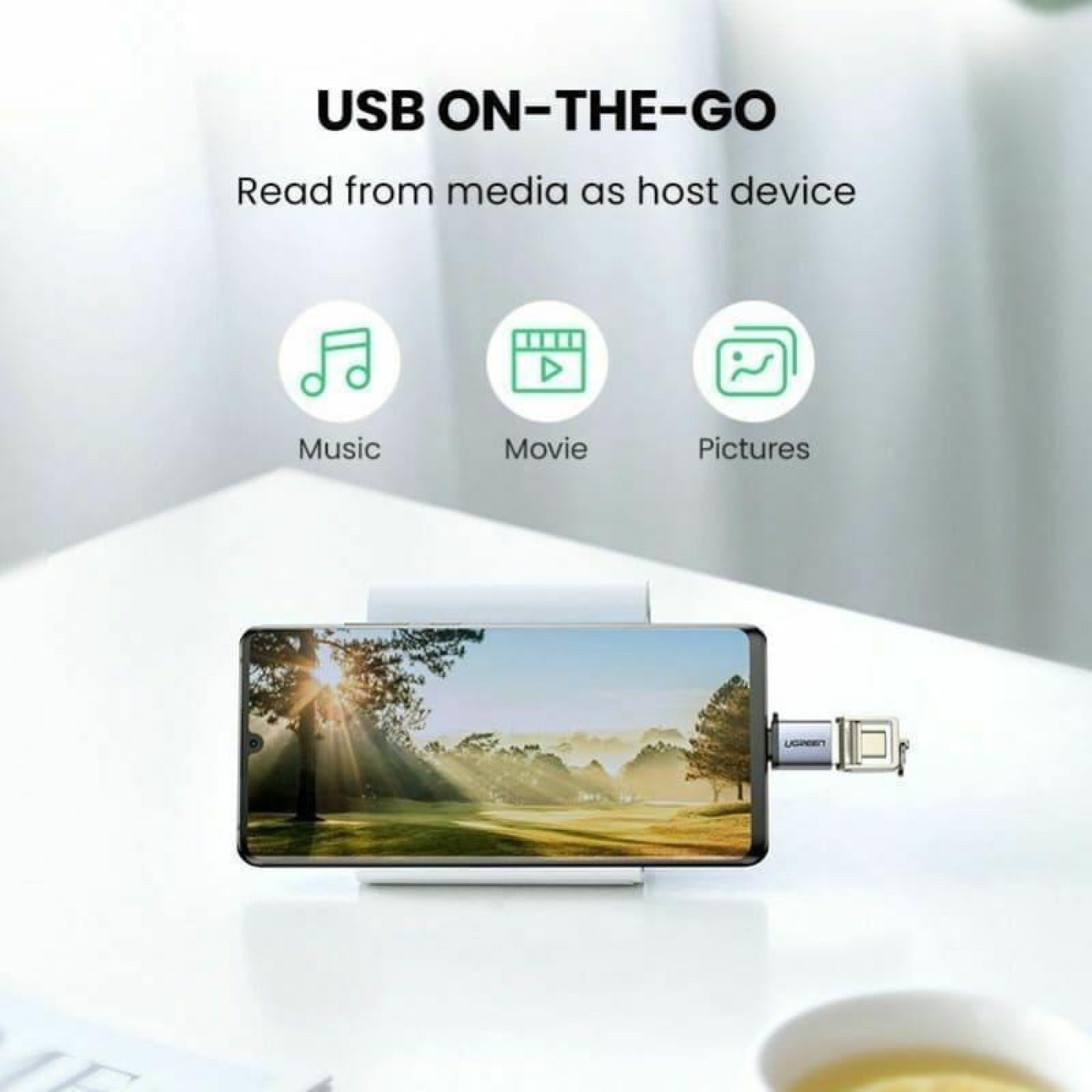 Перехідник Ugreen OTG USB 3.0 AF to Type-C US270 Alum. (Gray) (50283)