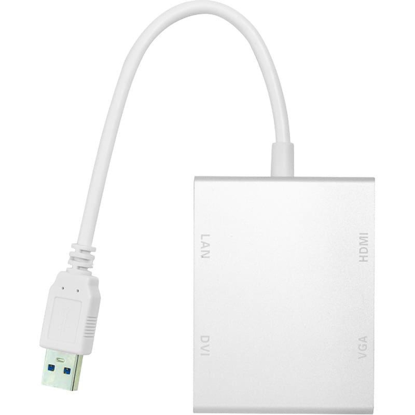 Перехідник PowerPlant USB 3.0 to HDMI, DVI, VGA, RJ45 Gigabit Ethernet (CA912087)