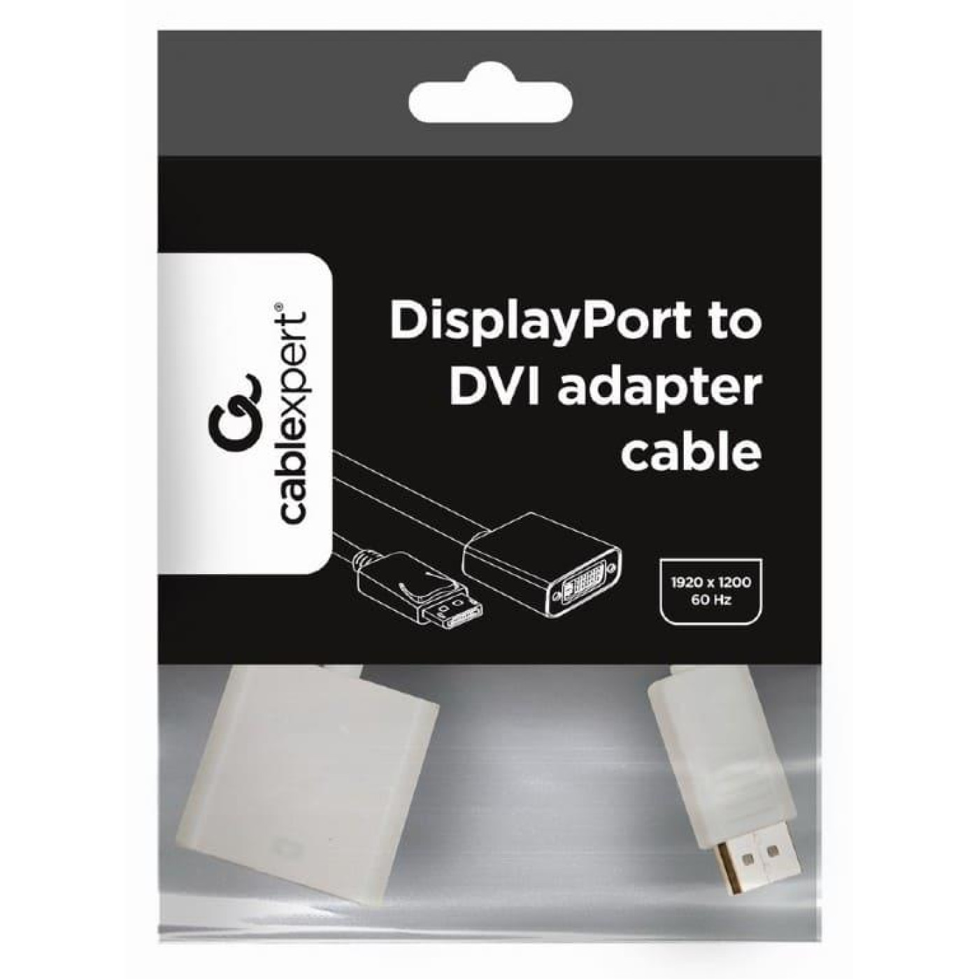 Перехідник Cablexpert DisplayPort-DVI White (A-DPM-DVIF-002-W)