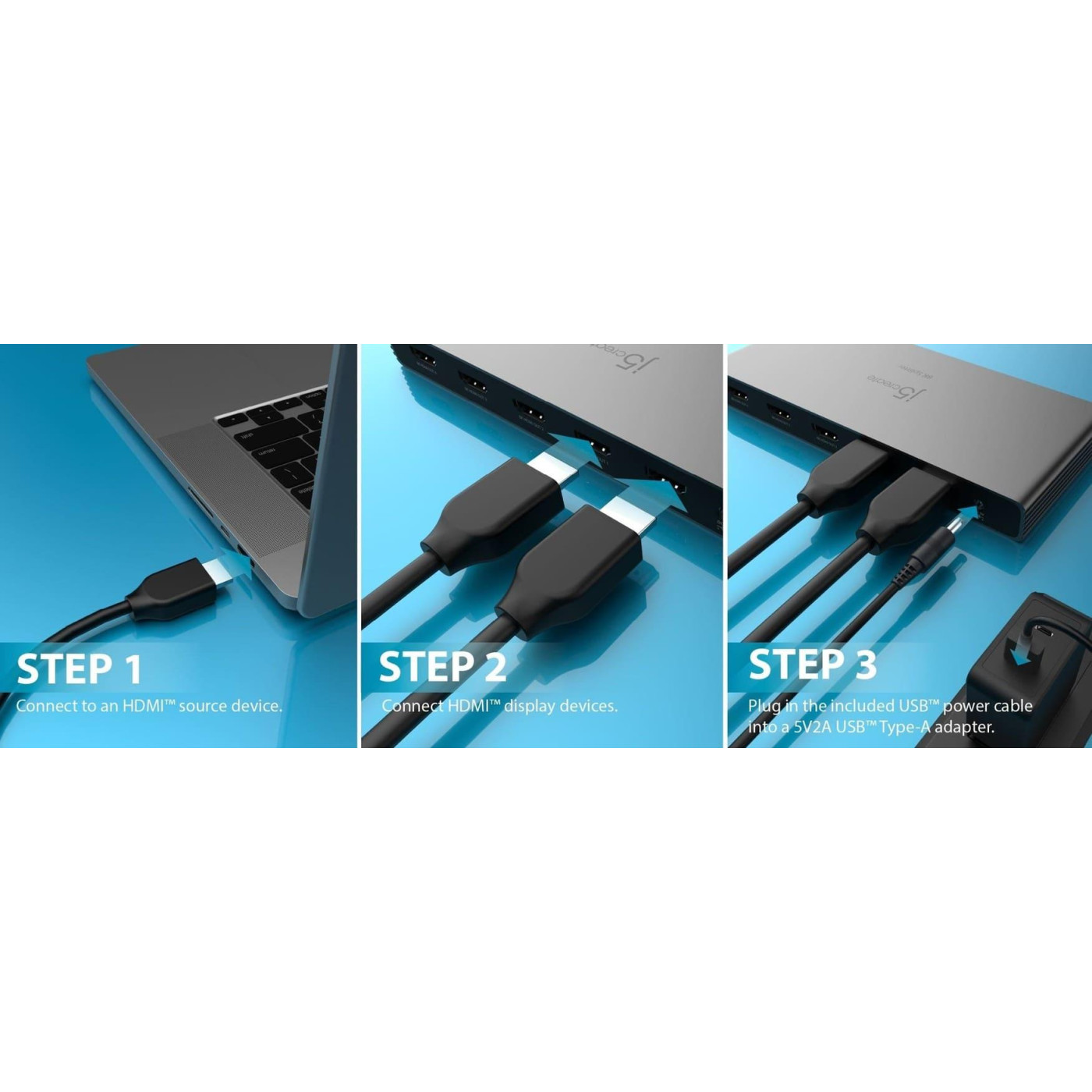 Перехідник j5create HDMI сигналу JDSH814-N, на 4 порти HDMI v. 2.1 (JDSH814-N)