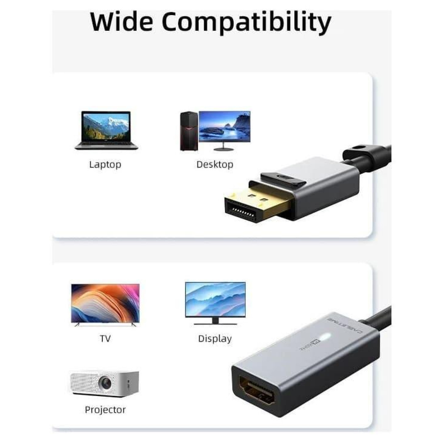 Кабель-перехидник CableTime DisplayPort (M) - HDMI (M), 4K/60Hz, 0.2 м (CP20A)