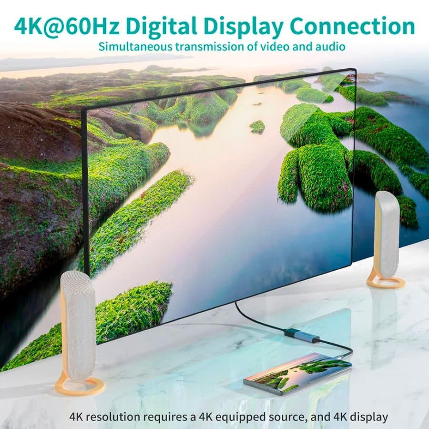 Адаптер-перехидник USB Type-C на DP Choetech HUB-H11-GY-V2