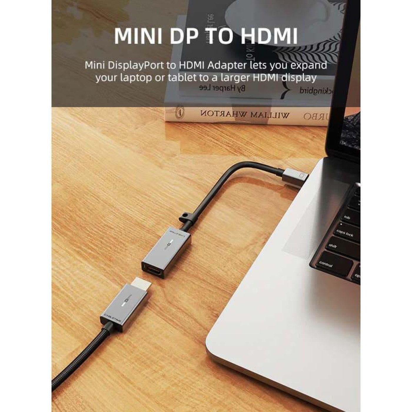 Кабель-перехидник CableTime mini DisplayPort (M) - HDMI (M), 4K/60Hz, 0.15 м (CP26A)