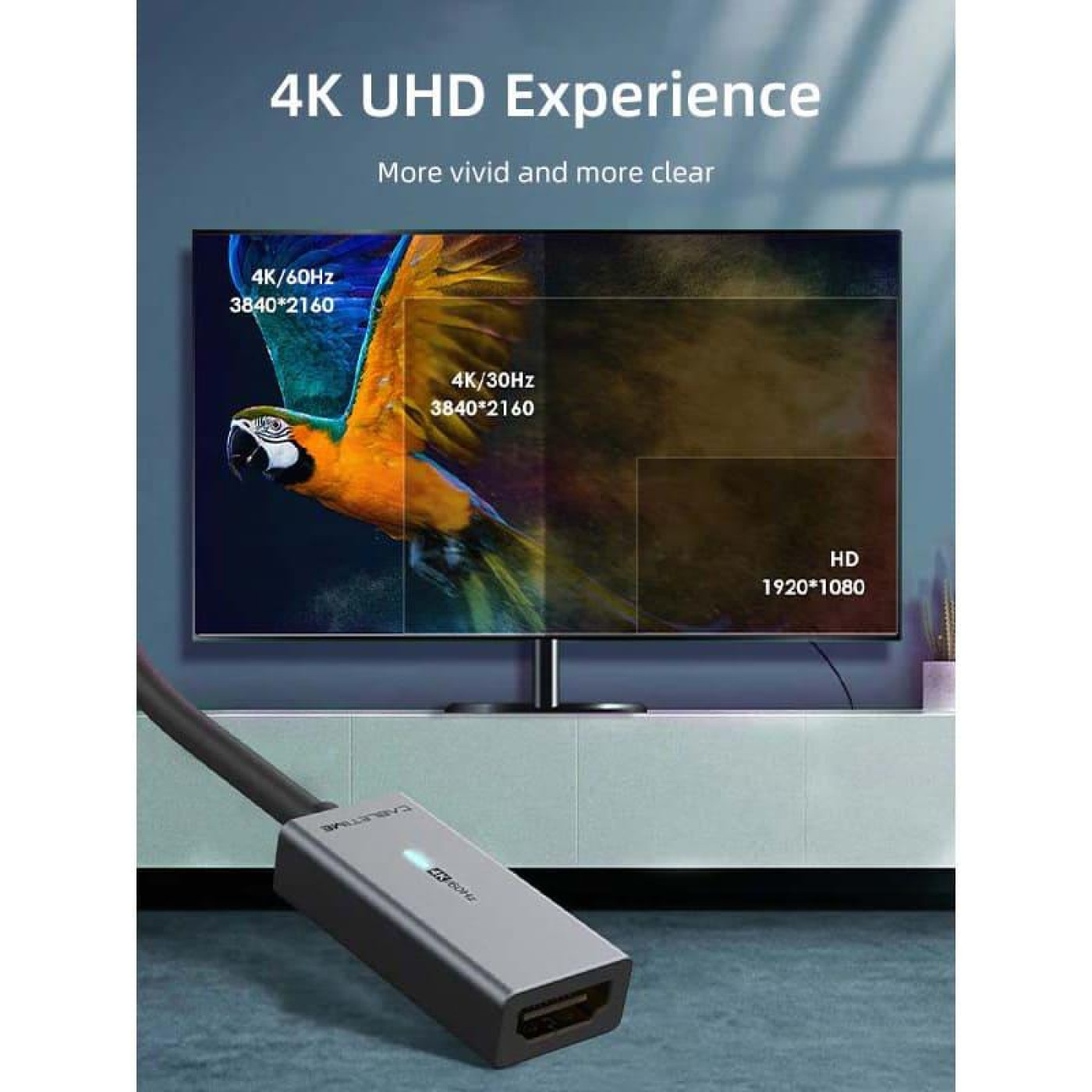 Кабель-перехидник CableTime mini DisplayPort (M) - HDMI (M), 4K/60Hz, 0.15 м (CP26A)