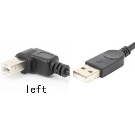 Кабель China USB AM-BM, 1.0 м, кут 90° наліво, чорний (S0671)