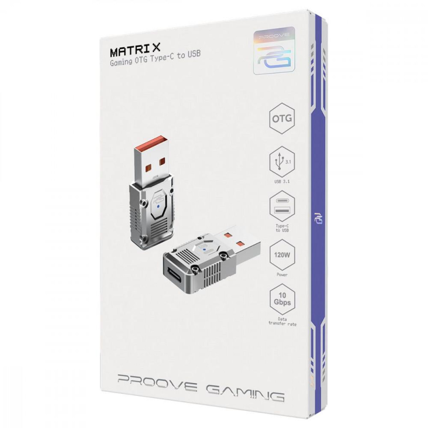 Переходник Proove Gaming Matrix OTG Type-C to USB silver (HBMA00012006)