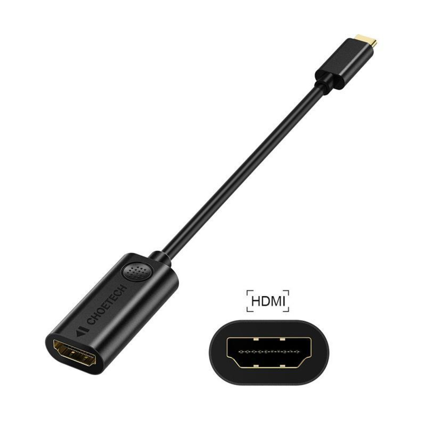 Переходник Choetech HDMI - USB Type-C (M/F), Black (HUB-H04)