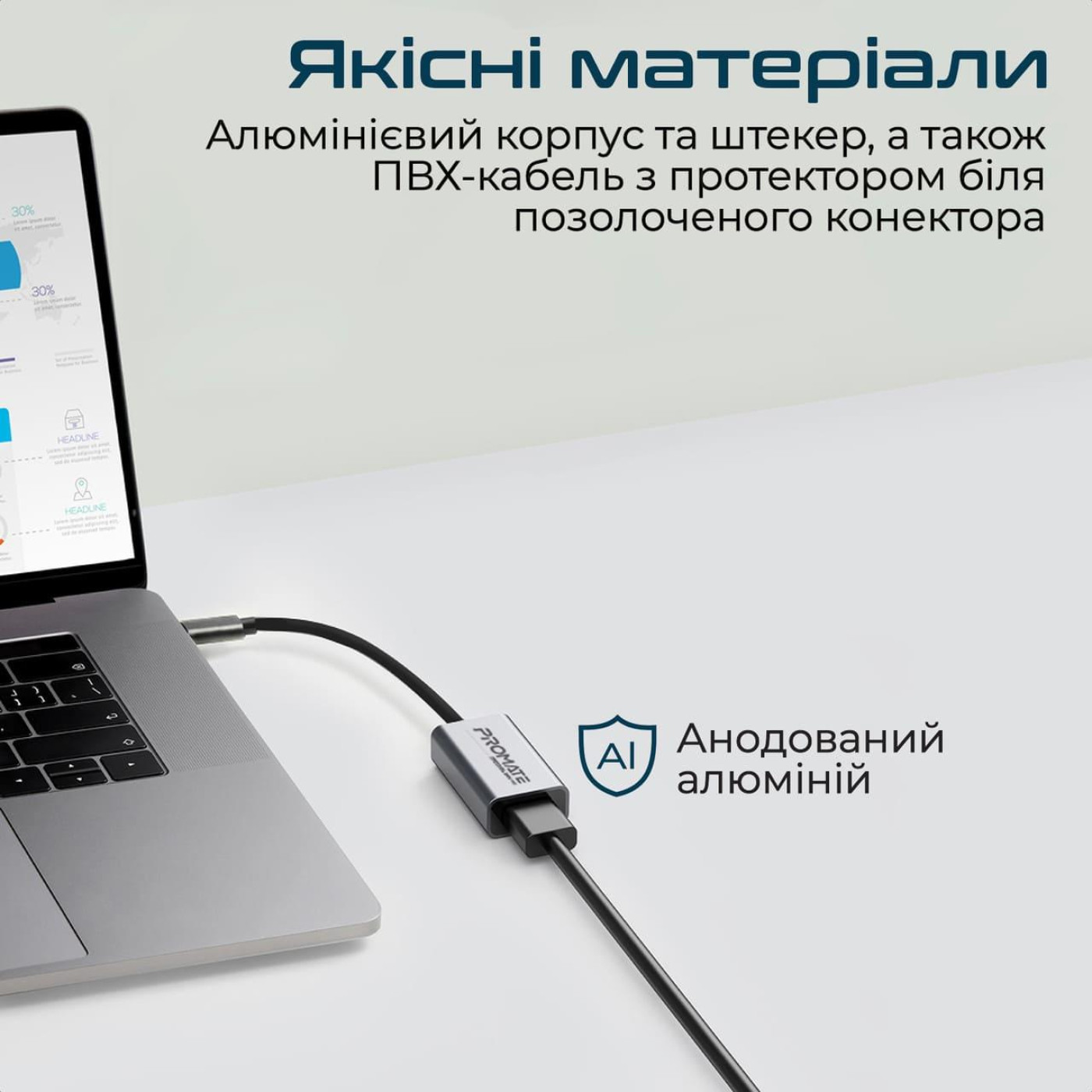 Переходник Promate HDMI-USB Type-C medialink-h1.grey (medialink-h1.grey)