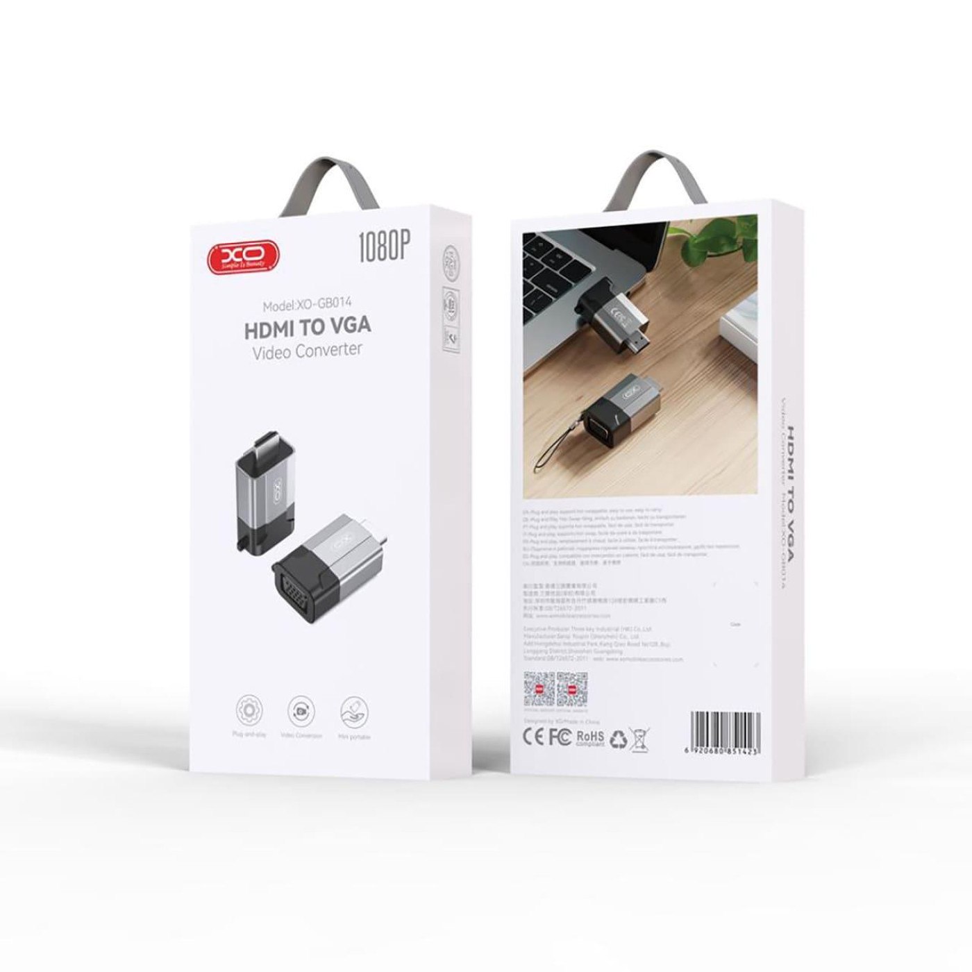 Переходник XO GB014 HDMI Male to VGA Female (GB014-HDMIVGA.tranish)