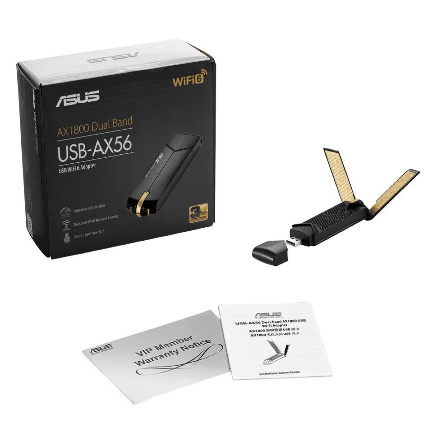 Мережева карта Wi-Fi ASUS USB-AX56 (90IG06H0-MO0R10)
