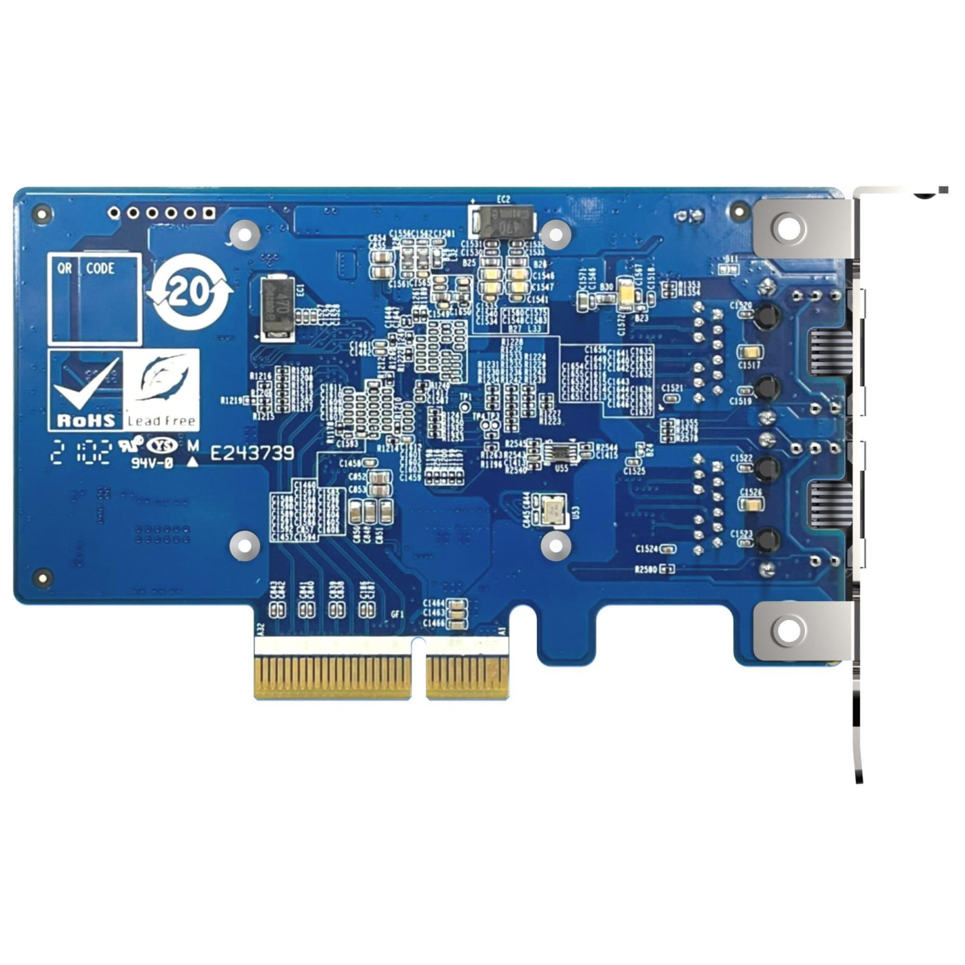 Сетевая карта QNAP Dual-port RJ45 10GbE network expansion card PCIe 3.0 x4 (QXG-10G2T-X710)