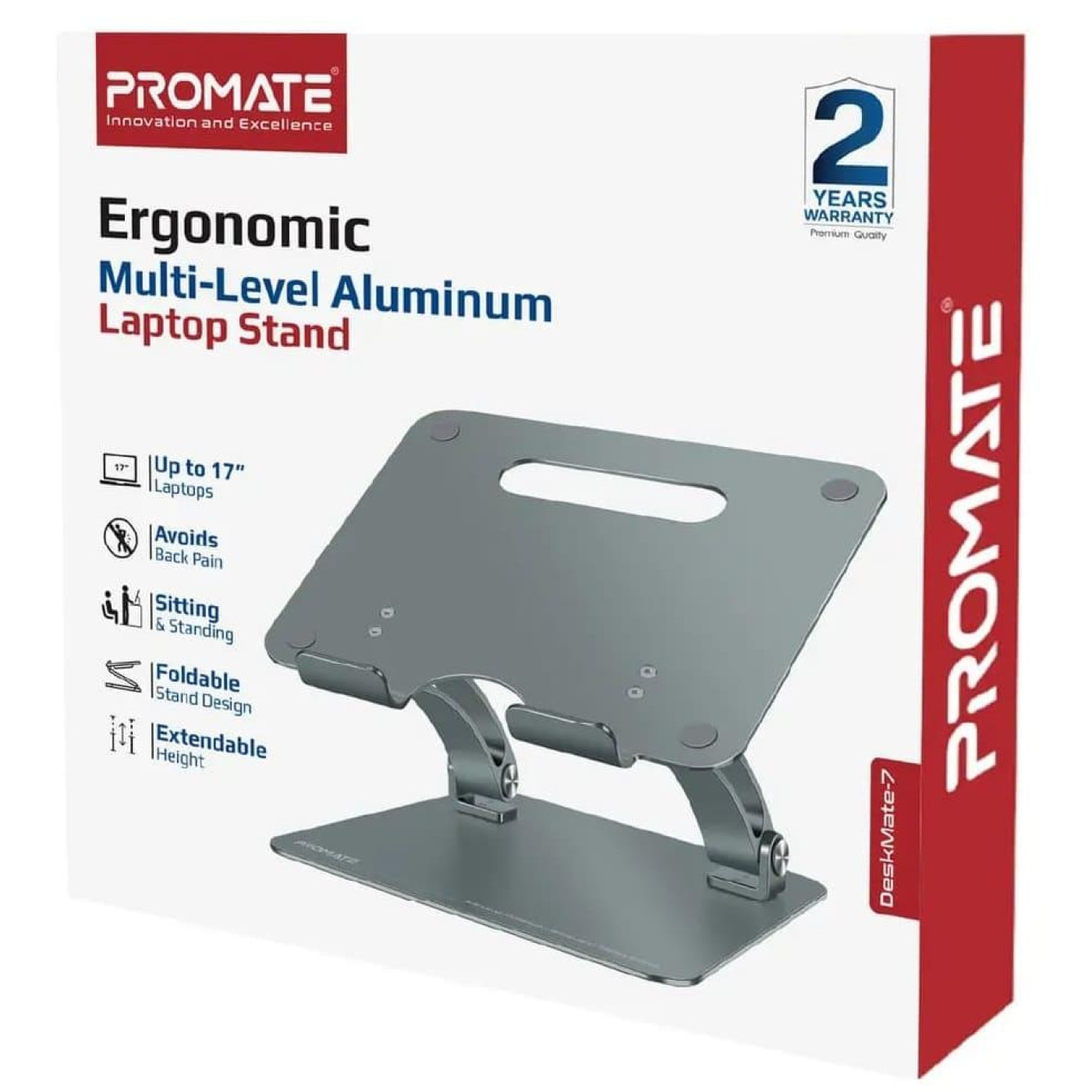 Подставка для ноутбука Promate iдставка для ноутбука DeskMate-7 Grey (deskmate-7.grey)