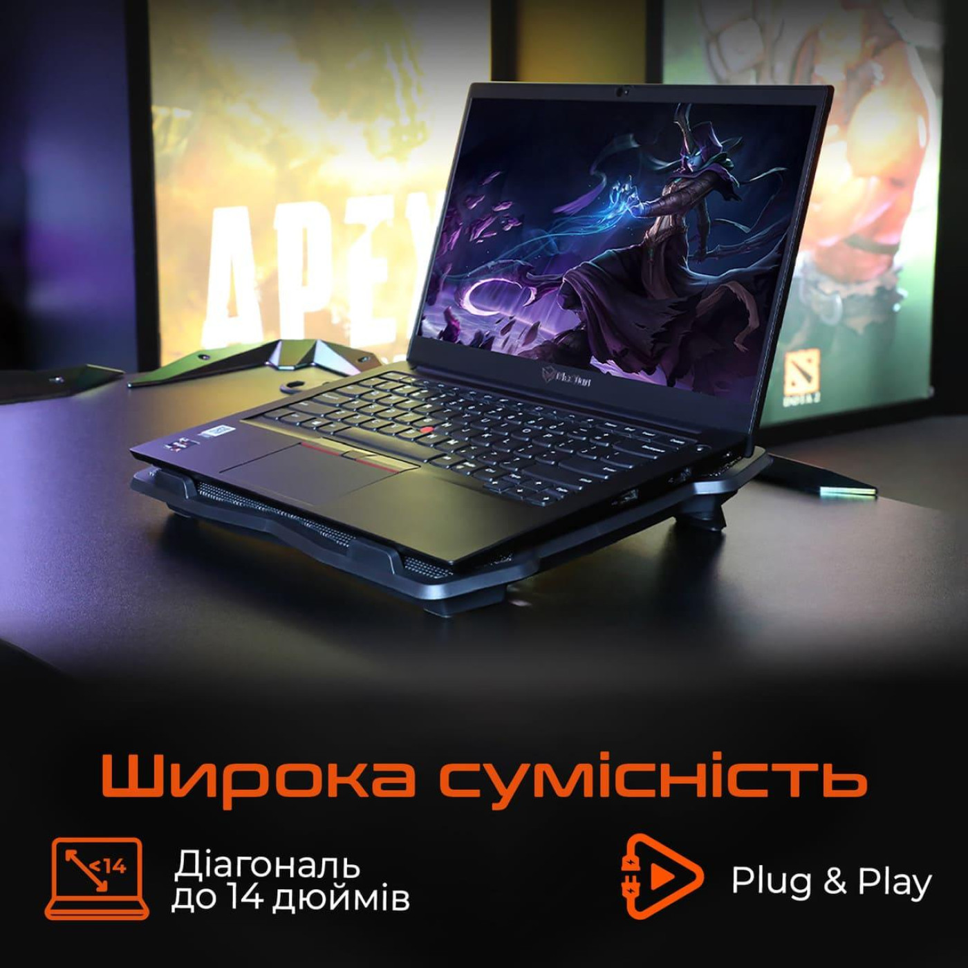 Подставка для ноутбука Meetion CP2020 Black (MT-CP2020-A)