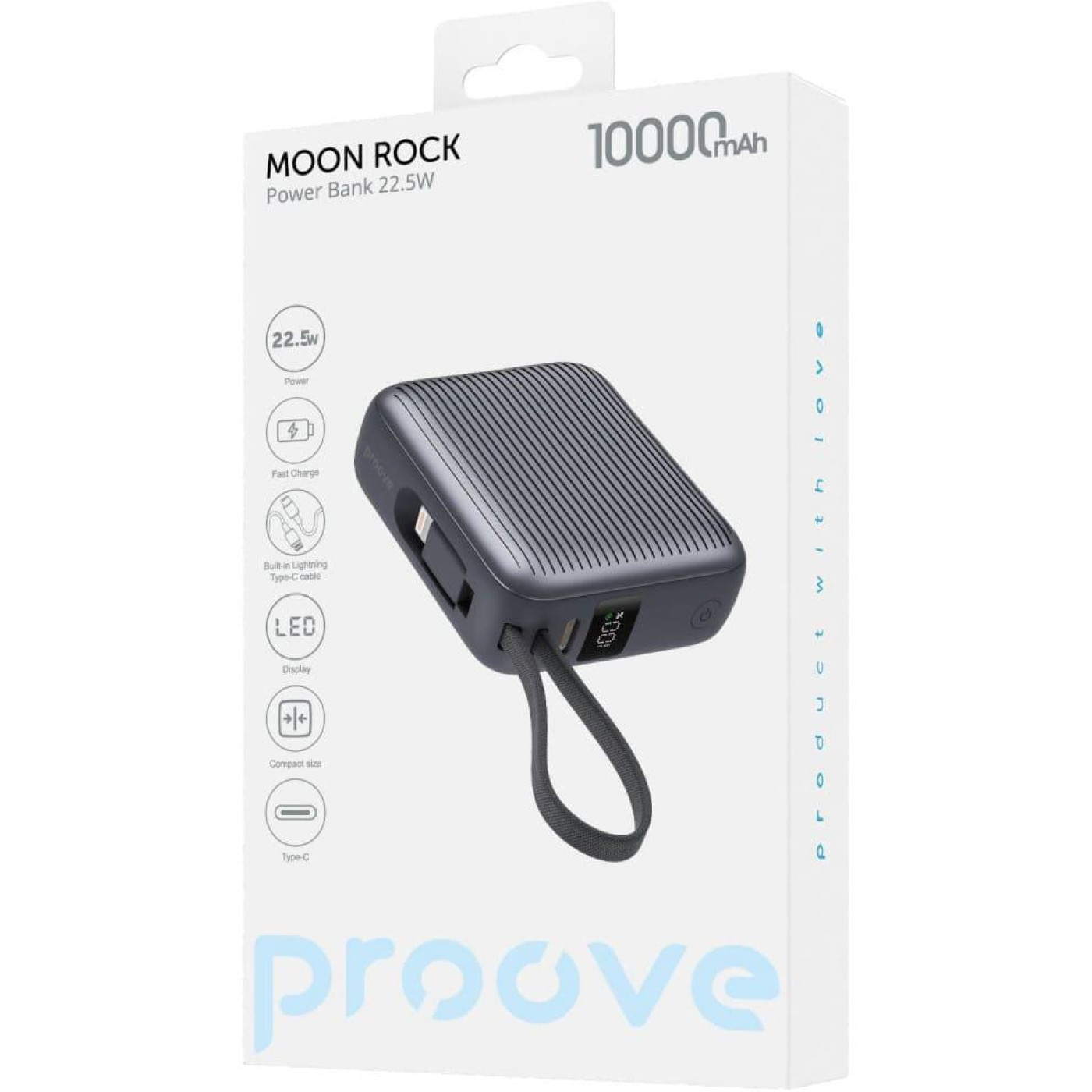 Павербанк Proove Moon Rock Gray 10 000 mAh / 22.5 Вт (PBM122012105)