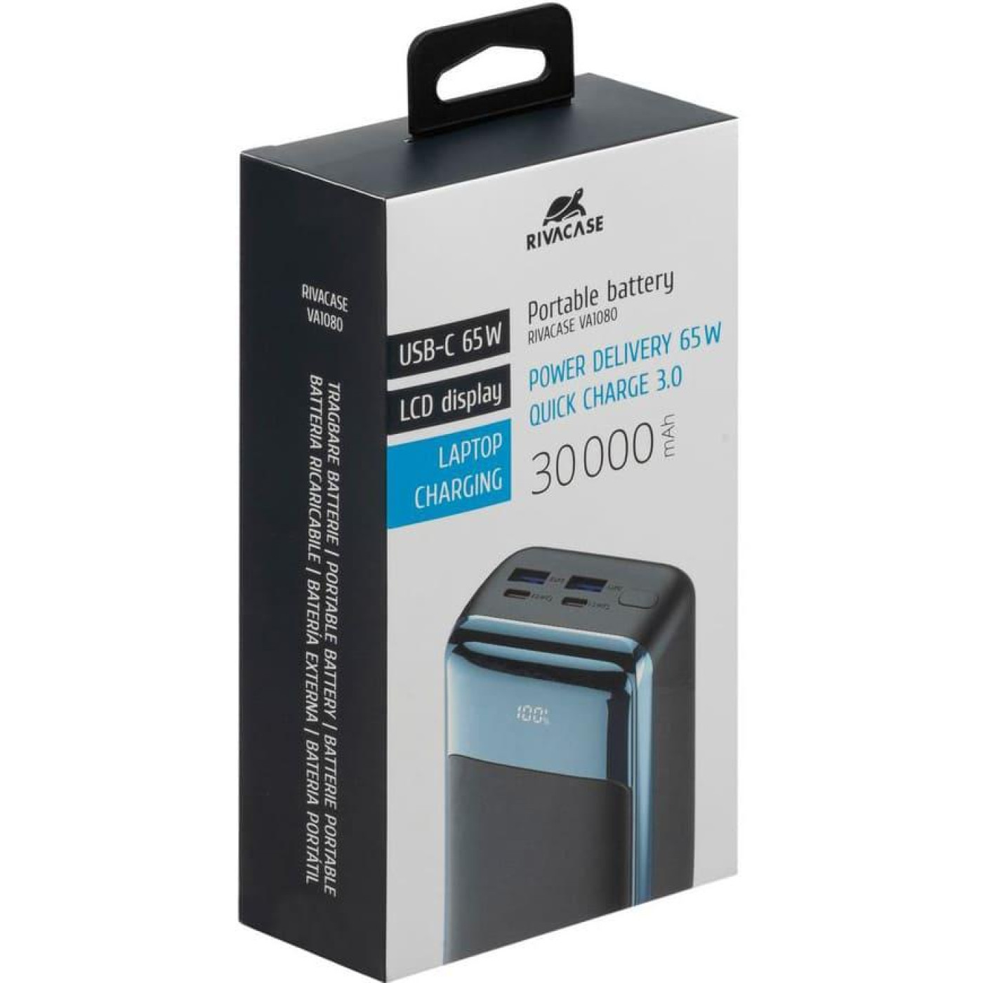 Павербанк Rivacase Black-blue 30 000 mAh / 65 Вт (VA1080)