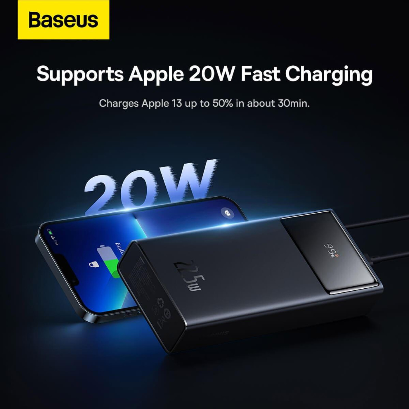Павербанк Baseus Star Lord Display Black 20 000 mAh / 22.5 Вт (PPXJ080001)
