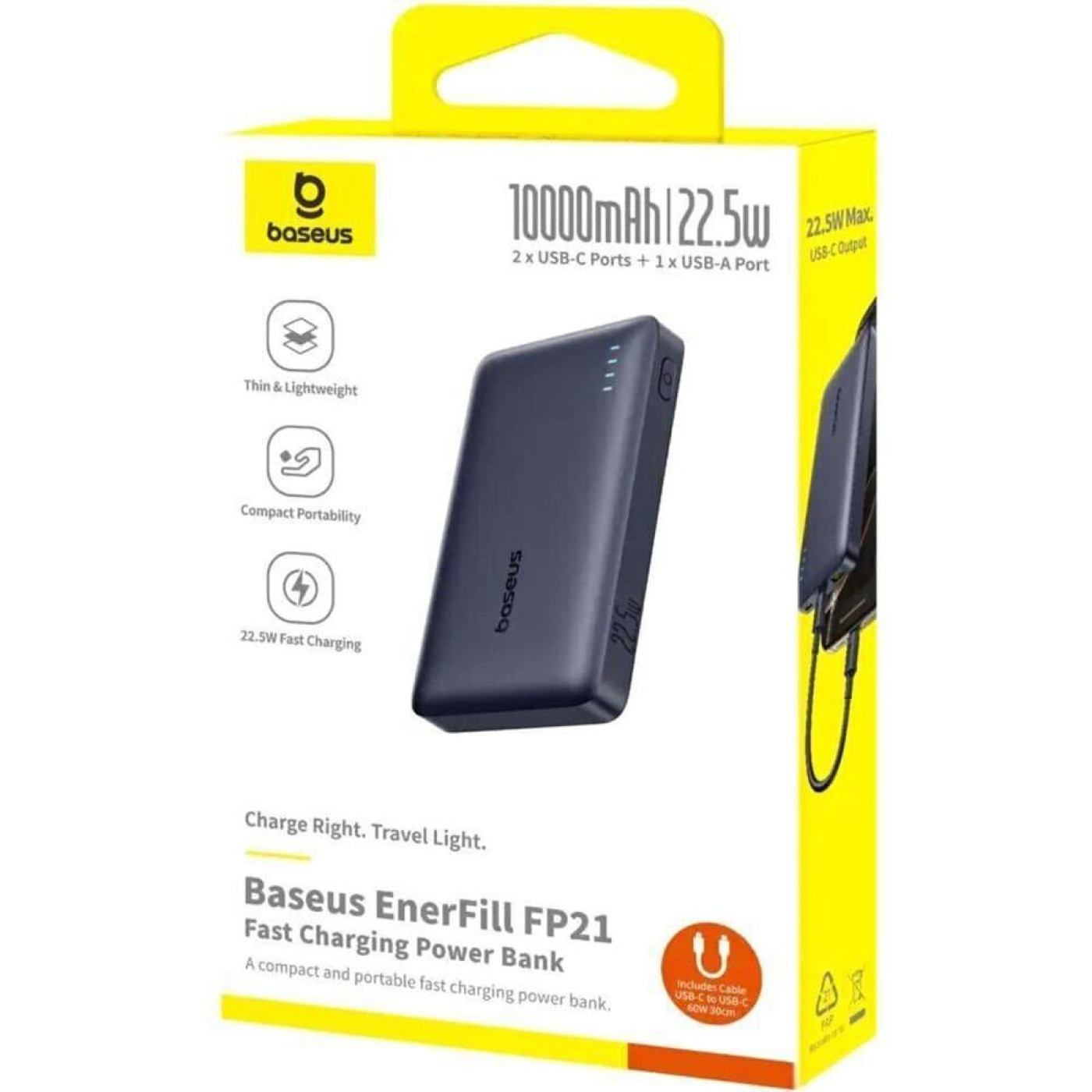 Павербанк Baseus EnerFill Bipow2 Pro Black 10 000 mAh / 22.5 Вт (P1008210D123-00)