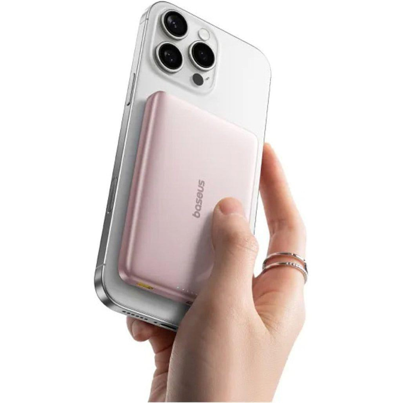 Павербанк Baseus PicoGo Ultra-Slim Qi2 Pink 10 000 mAh / 27 Вт (E0027202)