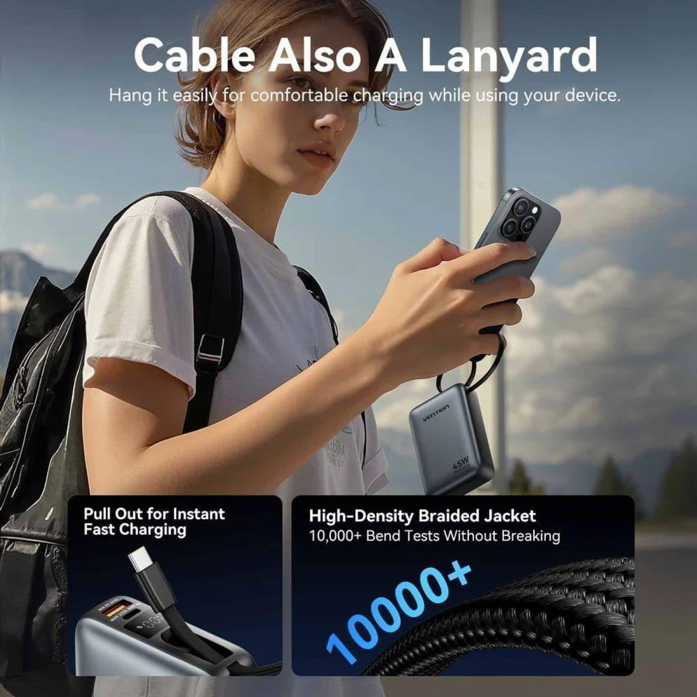 Павербанк Vention Gray 20 000 mAh / 45 Вт (FHGH0)