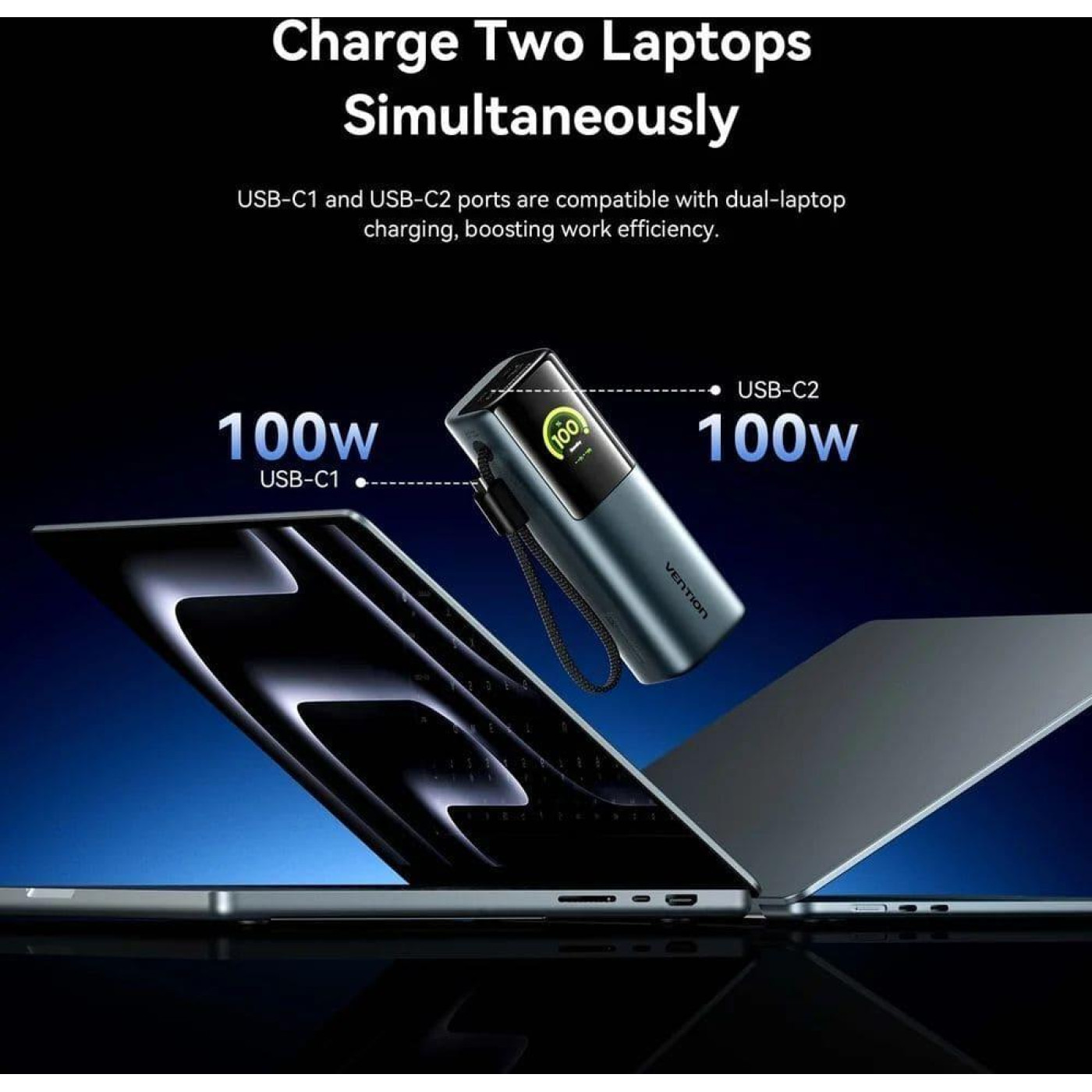 Павербанк Vention Gray 27 000 mAh / 200 Вт (FKGH0)